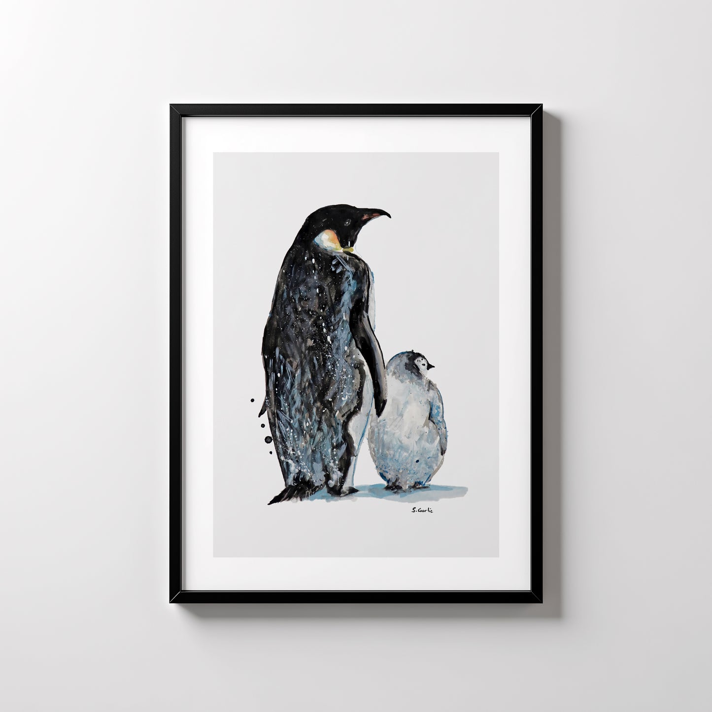 Sammen i isødet. Pingviner. Kunsttrykk