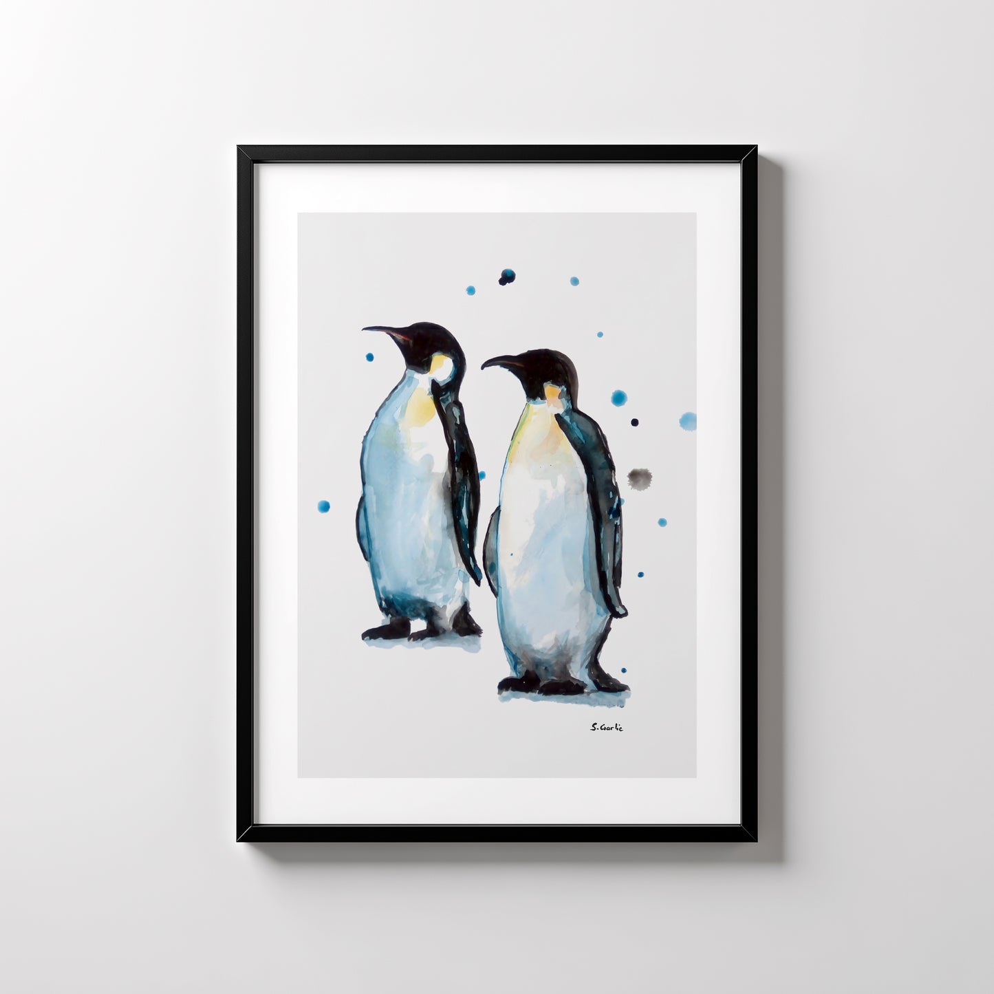 Vandre sammen. Pingviner. Kunsttrykk