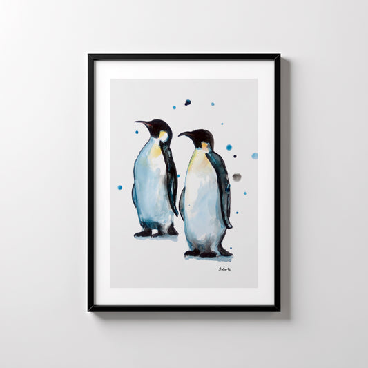 Vandre sammen. Pingviner. Kunsttrykk