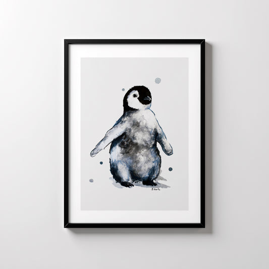 Vingestrekk. Pingvin. Kunsttrykk