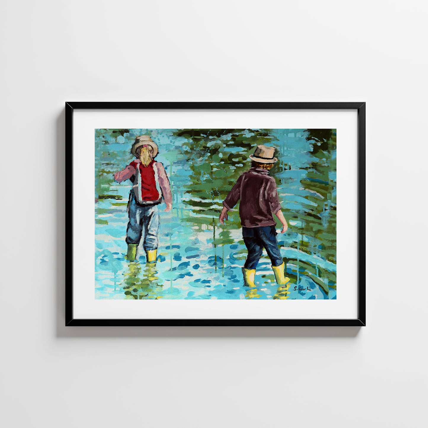 Ut i elven. Kunsttrykk