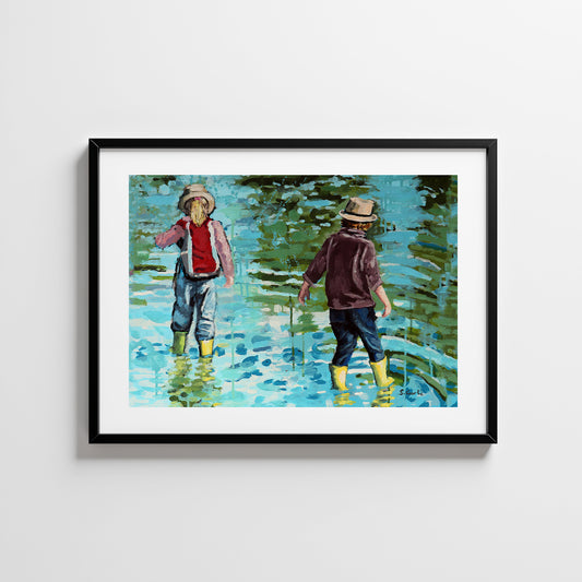 Ut i elven. Kunsttrykk