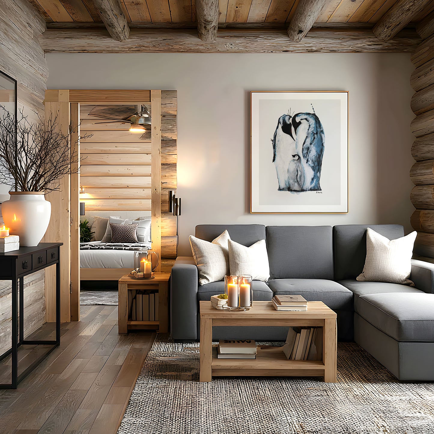 Samhold. Pingviner. Kunsttrykk