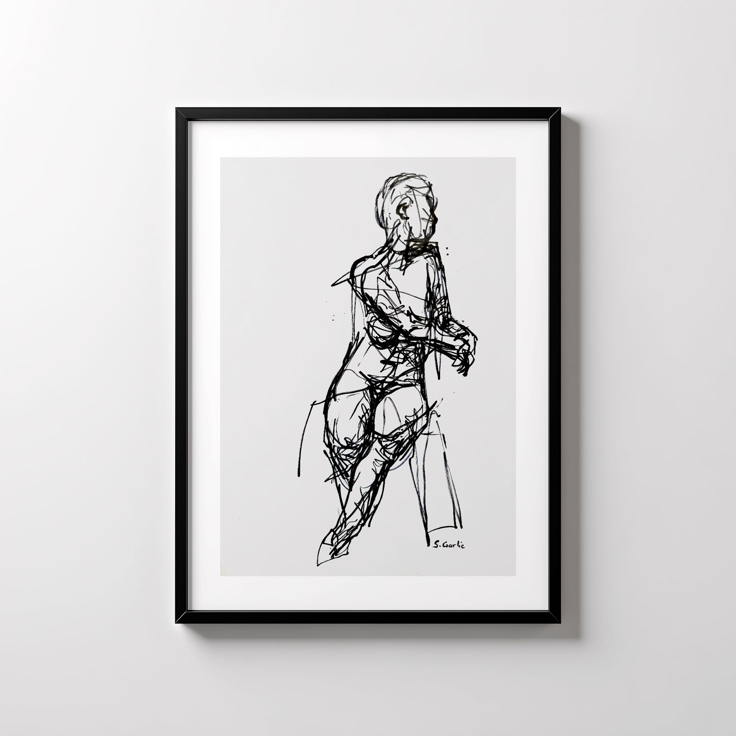 Sittende akt. Kunsttrykk