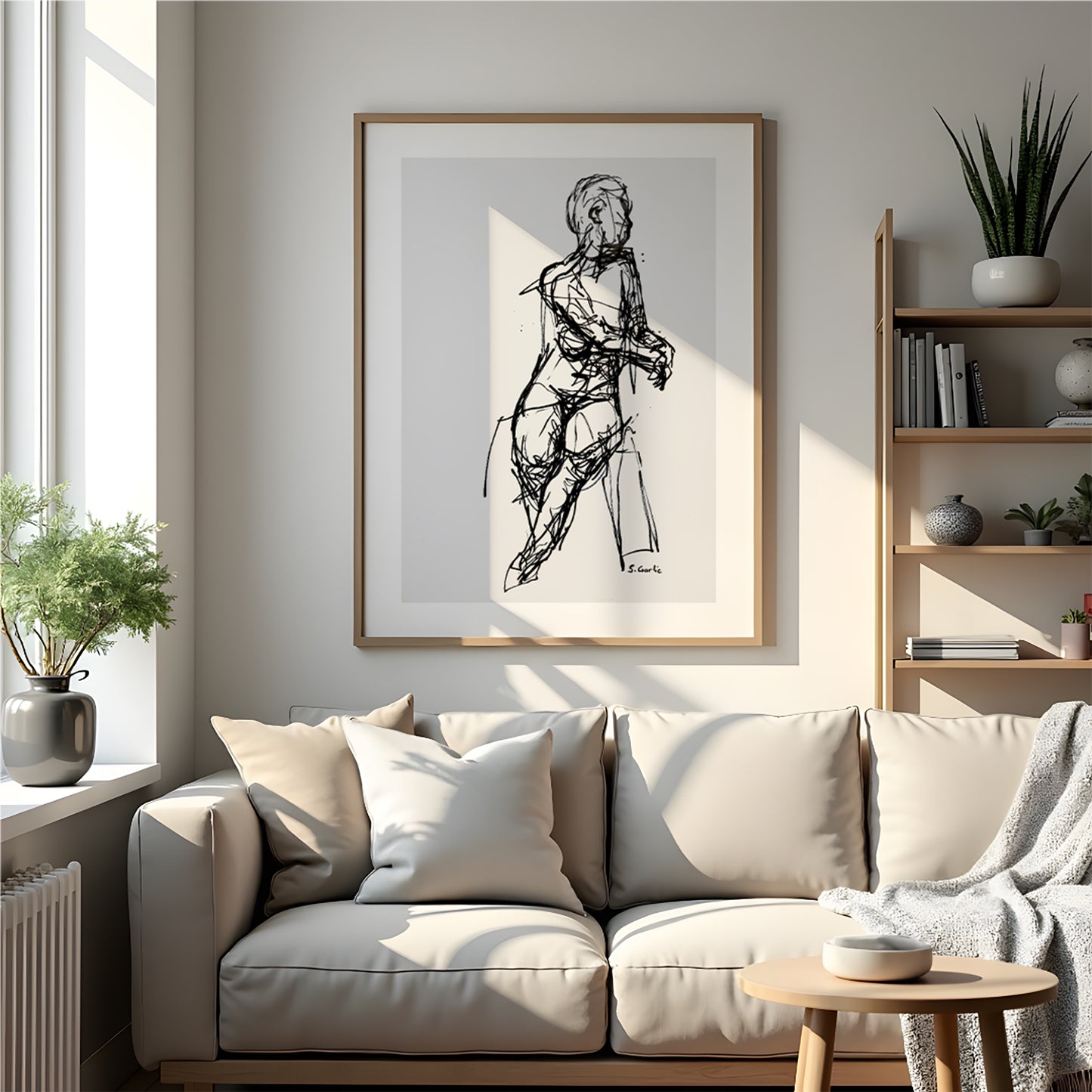 Sittende akt. Kunsttrykk