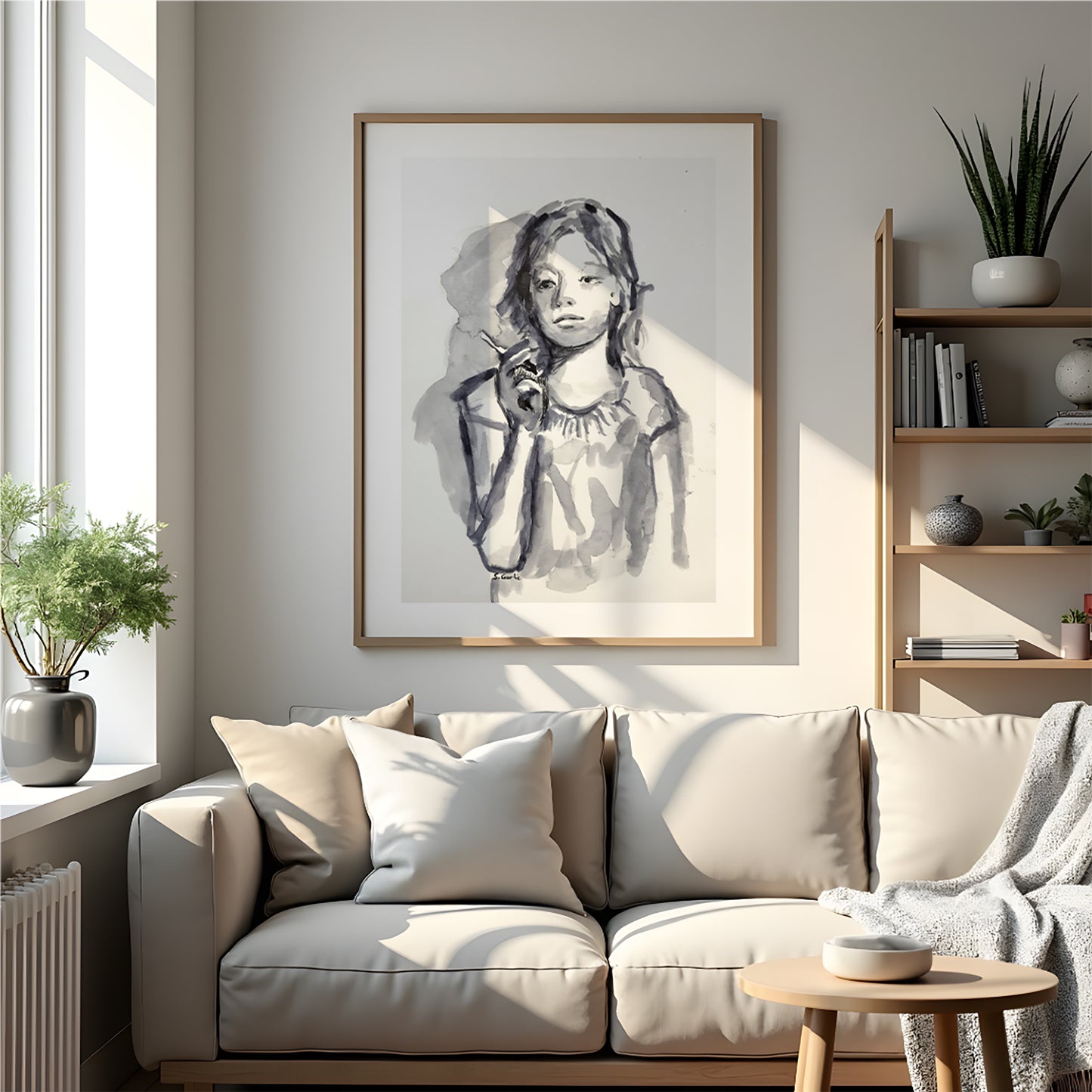 Grå skygge. Kunsttrykk