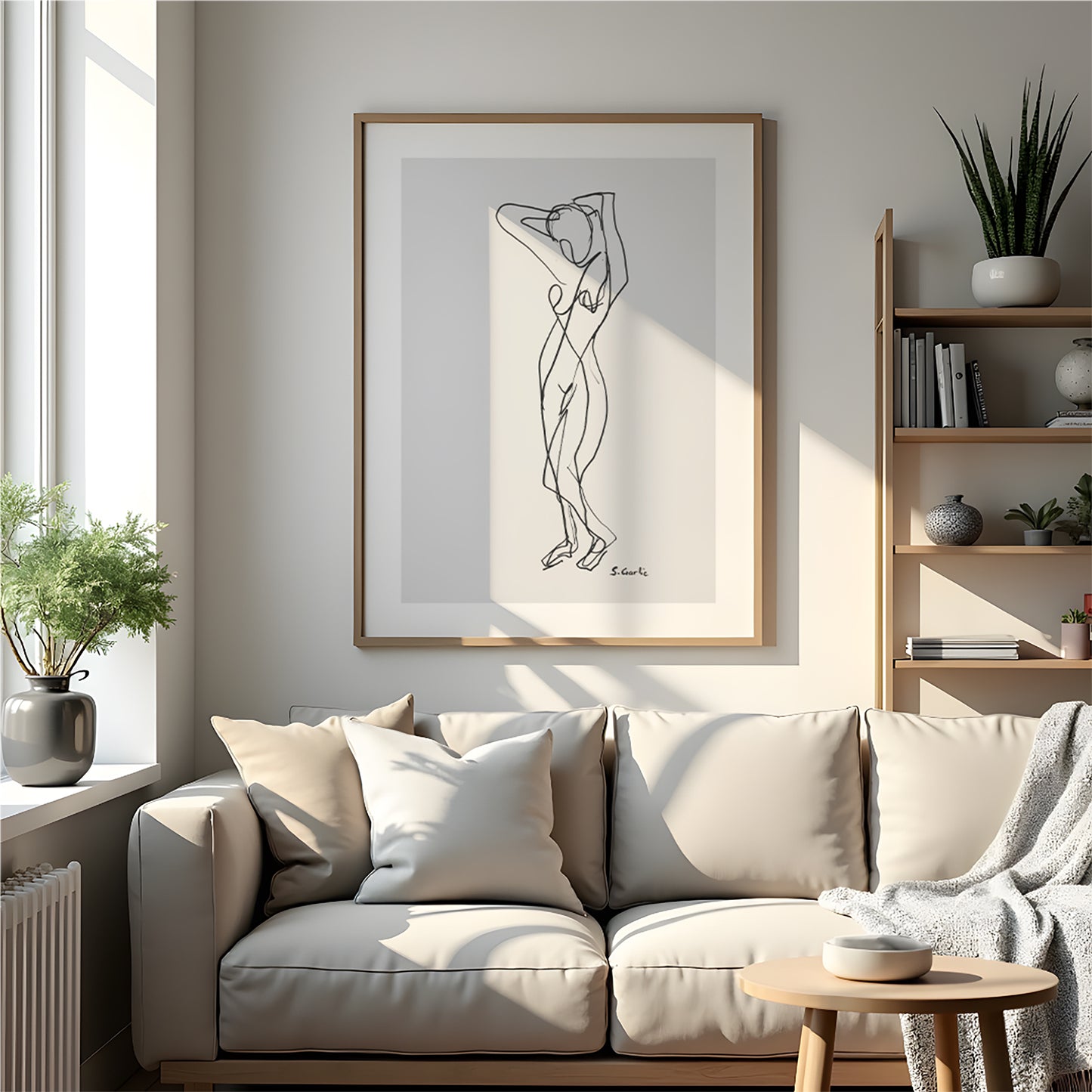 Stående akt. Kunsttrykk