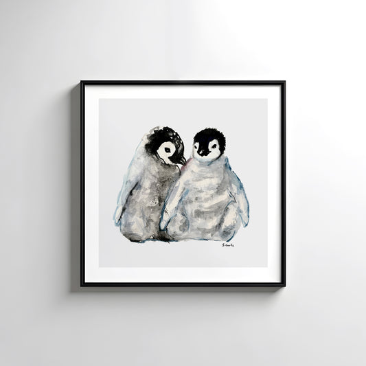 Sammen. Pingviner. Kunsttrykk