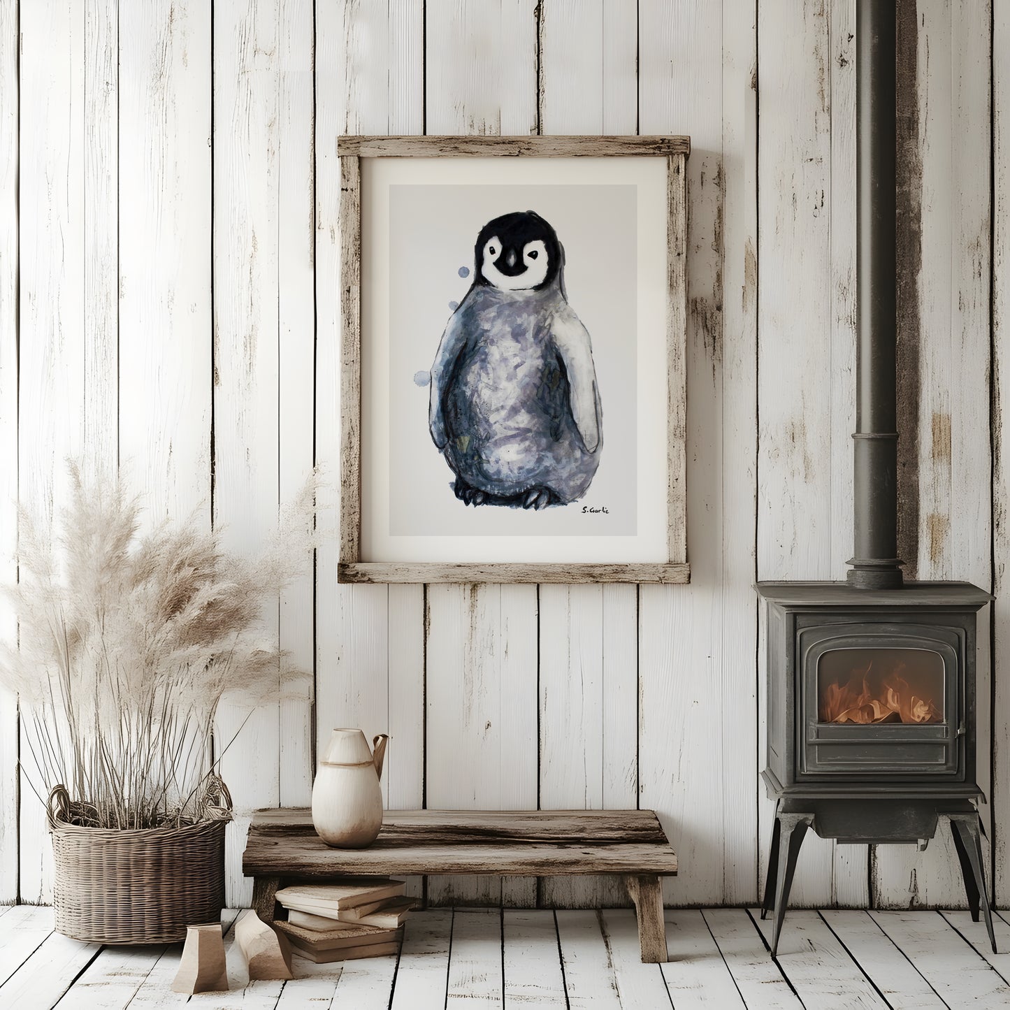 Pingvinunge. Kunsttrykk