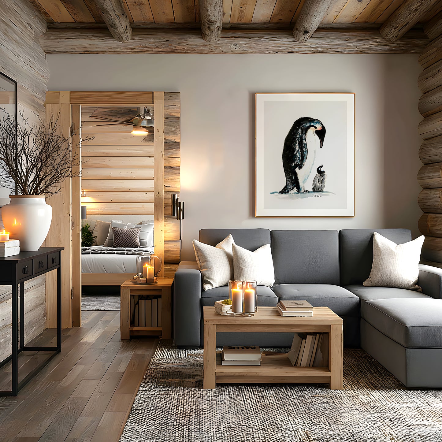 Kontakt. Pingviner. Kunsttrykk