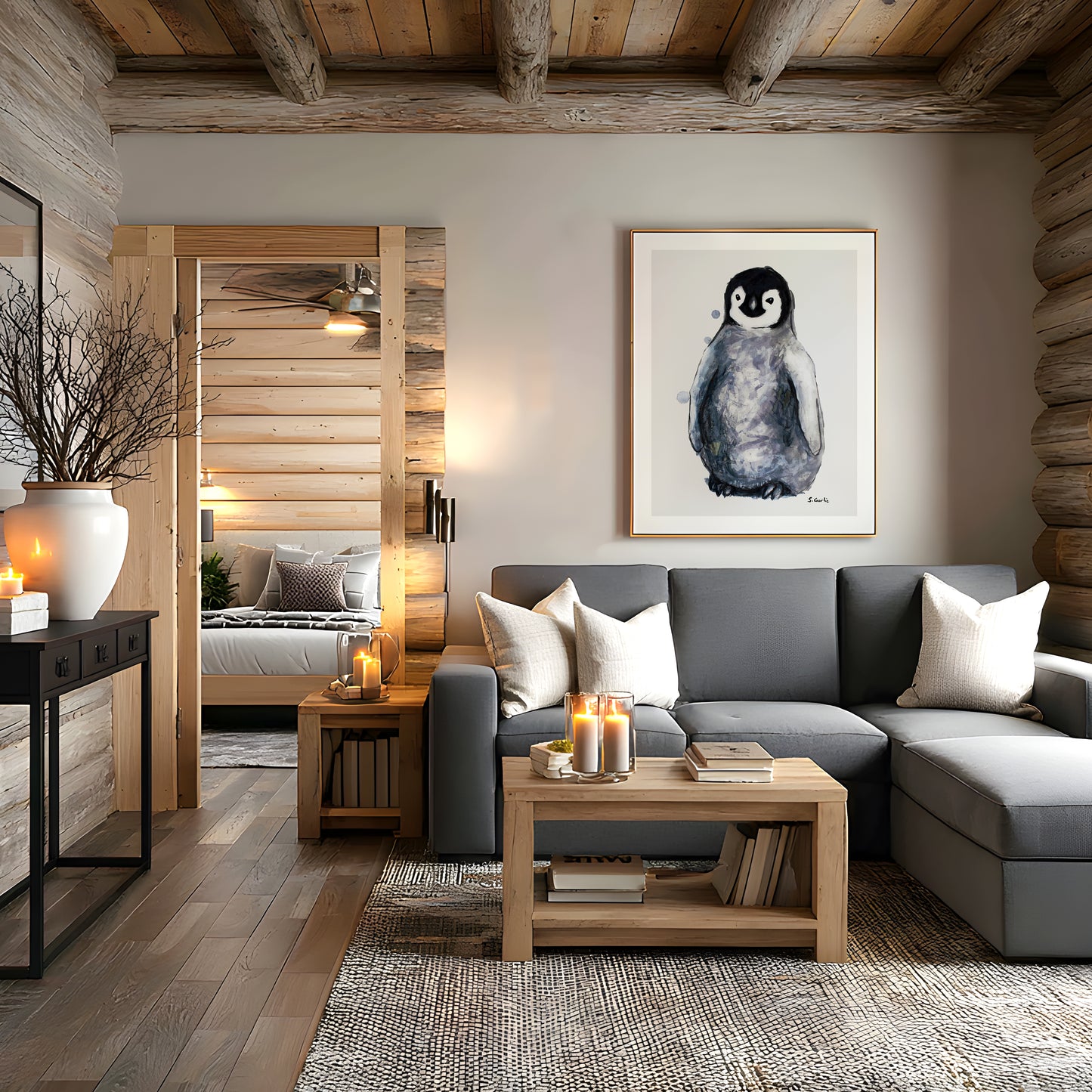 Pingvinunge. Kunsttrykk